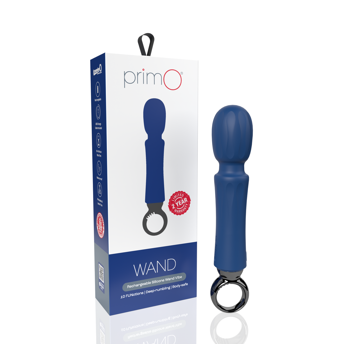 PrimO Wand Rechargeable Vibe – Blueberry by Screaming O