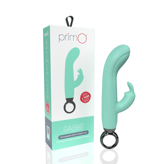 PrimO Rabbit Rechargeable Vibe – Kiwi by Screaming O