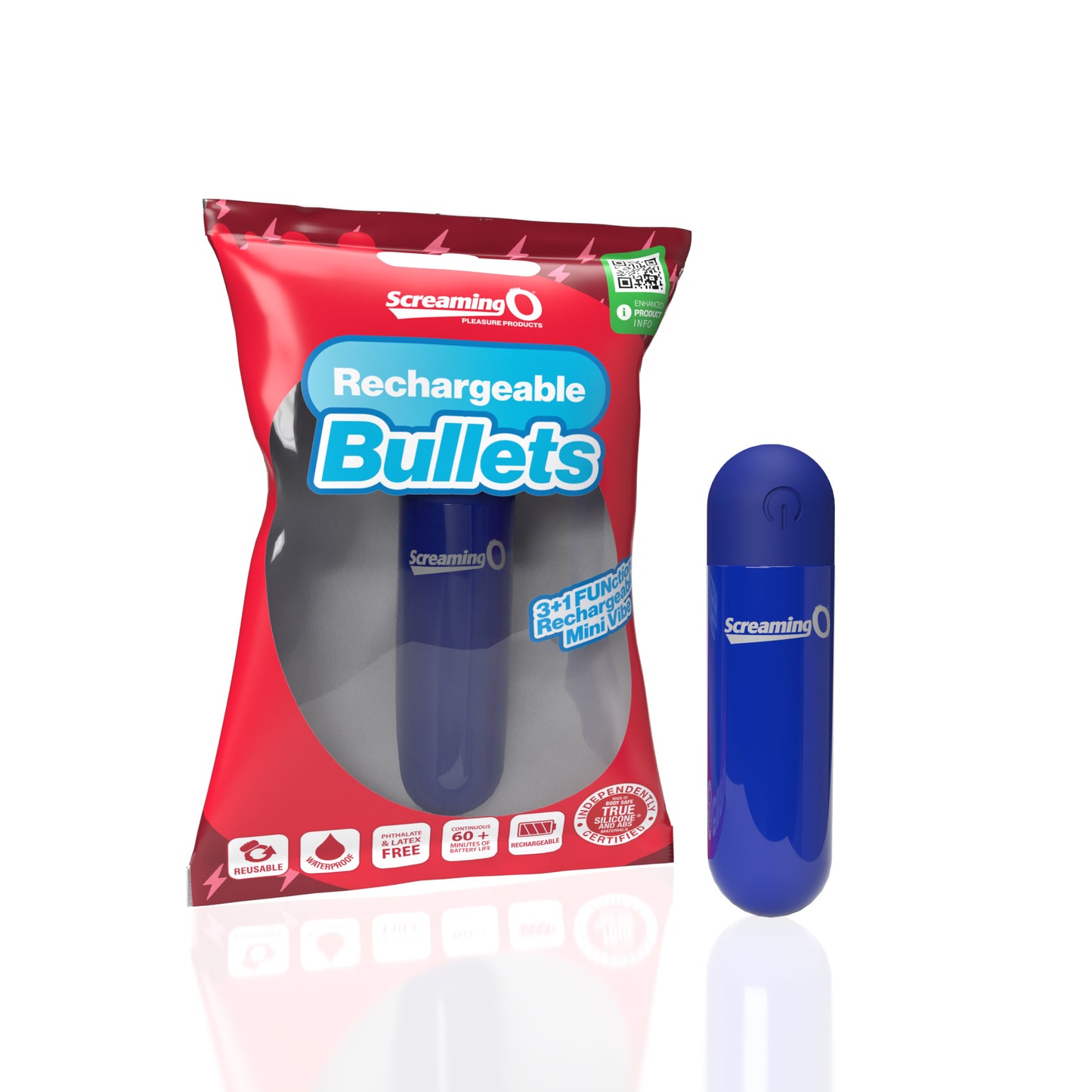 Rechargeable Bullet Blue – Compact Waterproof Vibe by Screaming O