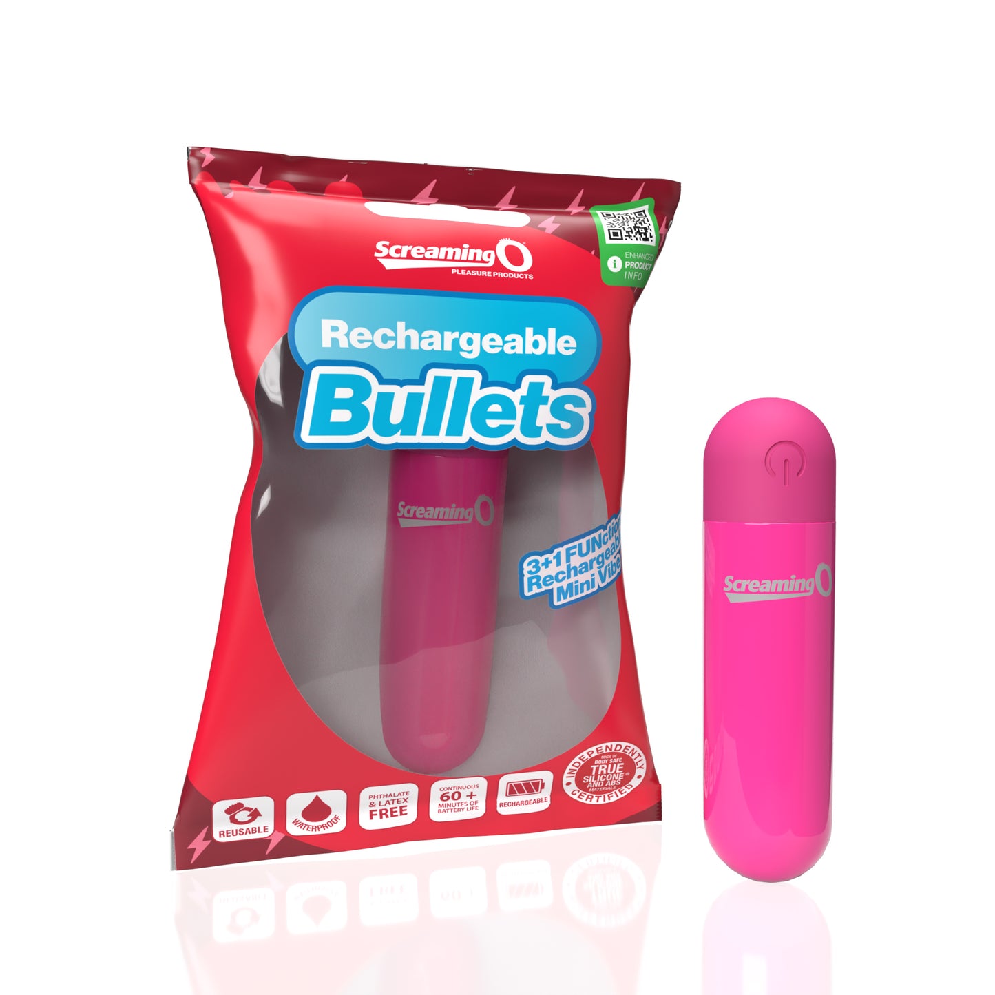 Rechargeable Bullet Pink – Compact Waterproof Vibe by Screaming O