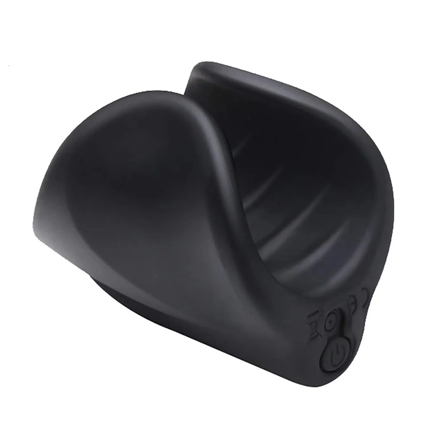 Black Silicone Vibrating Masturbation Sleeve