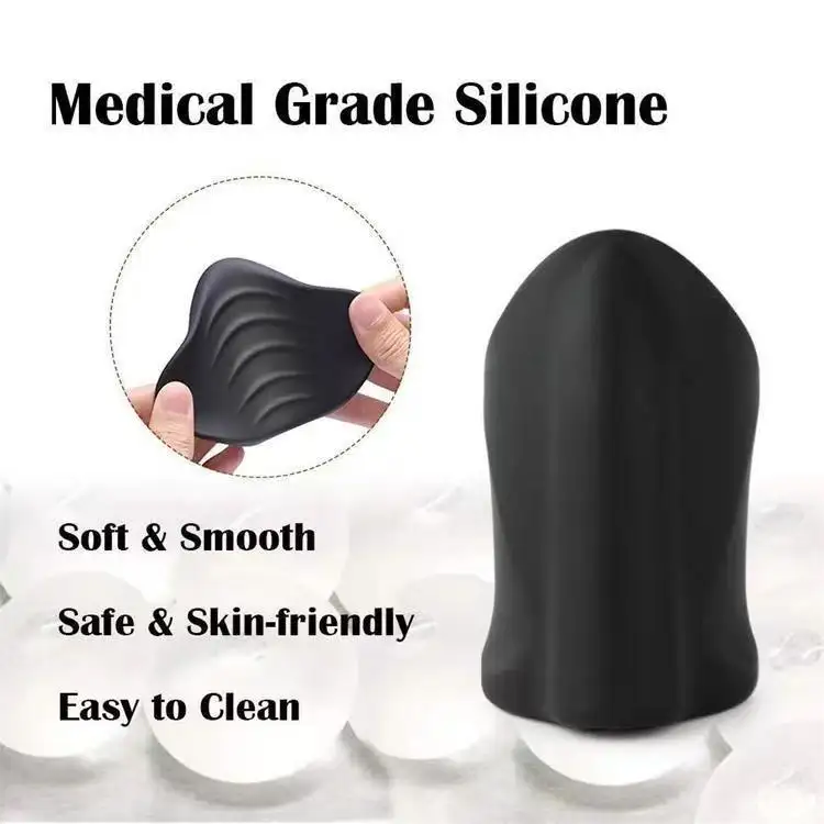 Black Silicone Vibrating Masturbation Sleeve