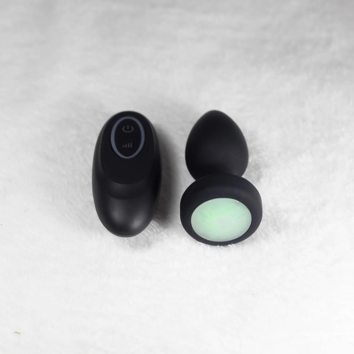 Remote LED Lights Silicone Butt Plug - Black