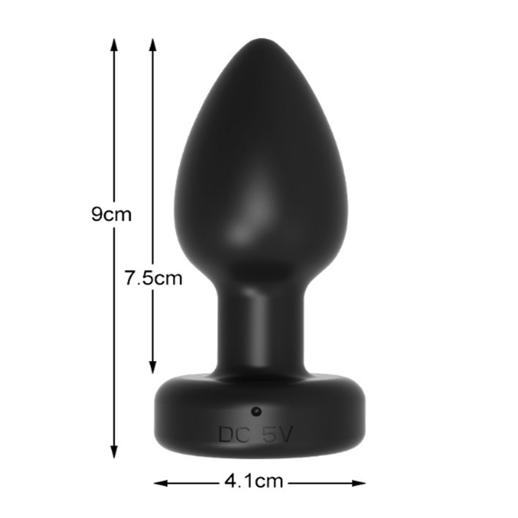 Remote LED Lights Silicone Butt Plug - Black