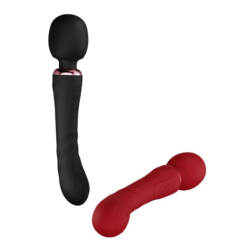 Purple 12 Functions Wand + Dildo Vibrator