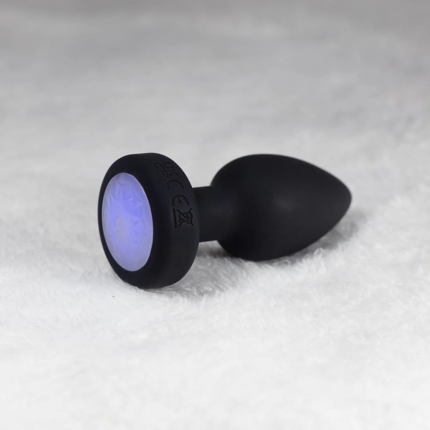 Remote LED Lights Silicone Butt Plug - Black