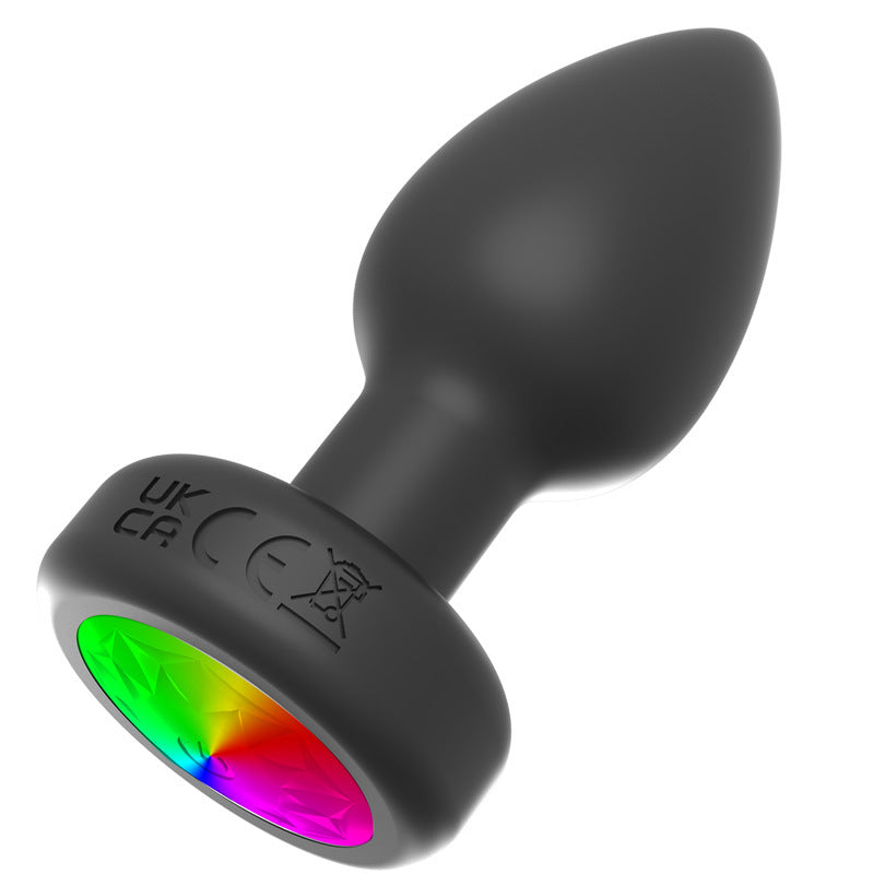 Remote LED Lights Silicone Butt Plug - Black