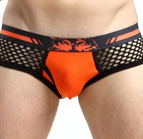 Wolf Eye Print Mesh Brief