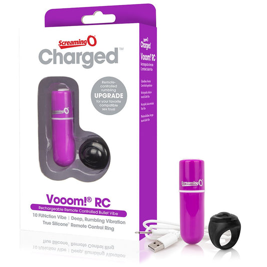 Charged Vooom Remote Control Mini Vibe Bullet - Purple