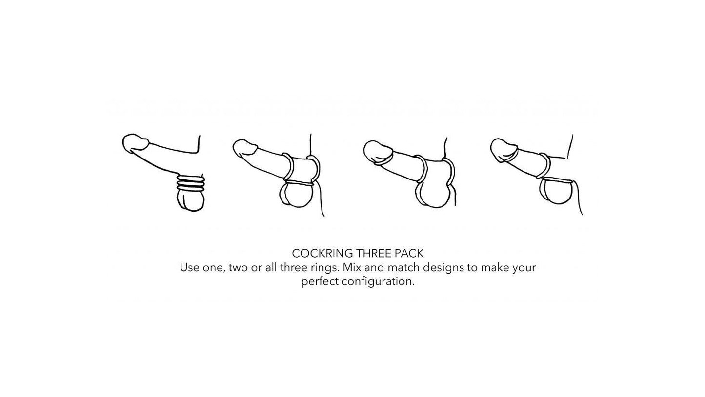 Fat Boy 3pack Penis ring set silky liquid silicone 8 colours cock enhancement