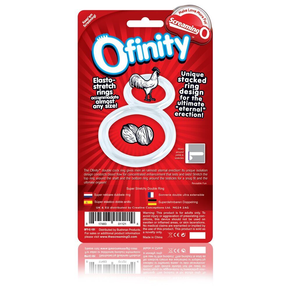 ScreamingO Ofinity Clear male sexual aid cock and ball ring