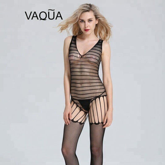 Sexy Lingerie Crotchless Fishnet body stocking shoe string one size fits 8-18