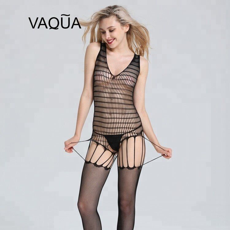 Sexy Lingerie Crotchless Fishnet body stocking shoe string one size fits 8-18