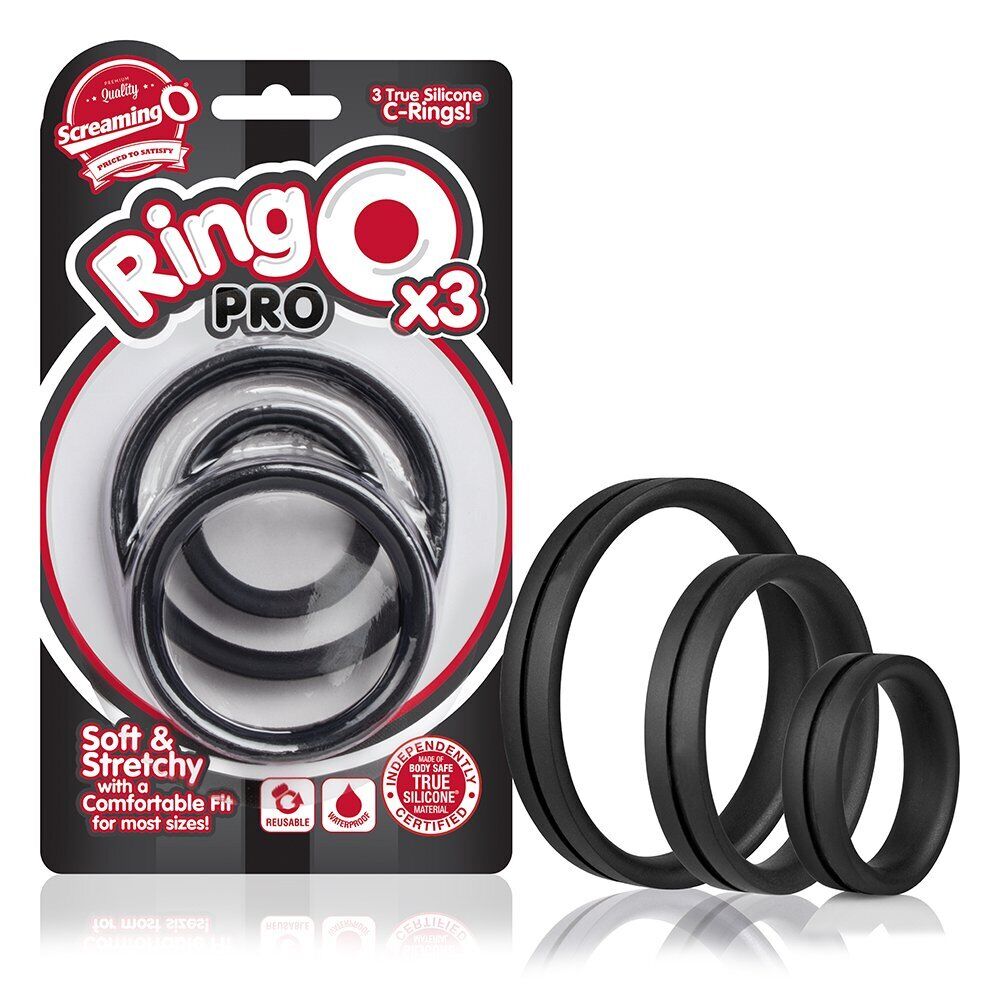 RingO Pro x 3 - Black adult sex toy vibrator sexual aid Bedcandy Australia RingO Pro x 3 - Black adult sex toy vibrator sexual aid Bedcandy Australia