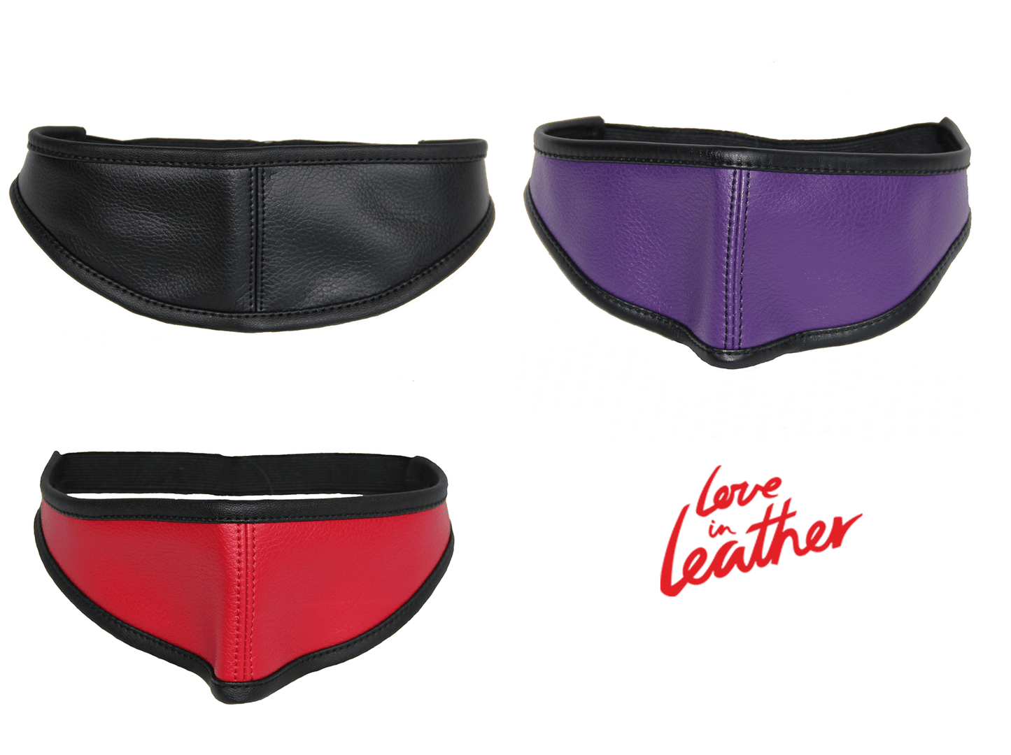 Sexy Leather Blindfold Eye Mask Bondage Fetish Play Black Red Purple