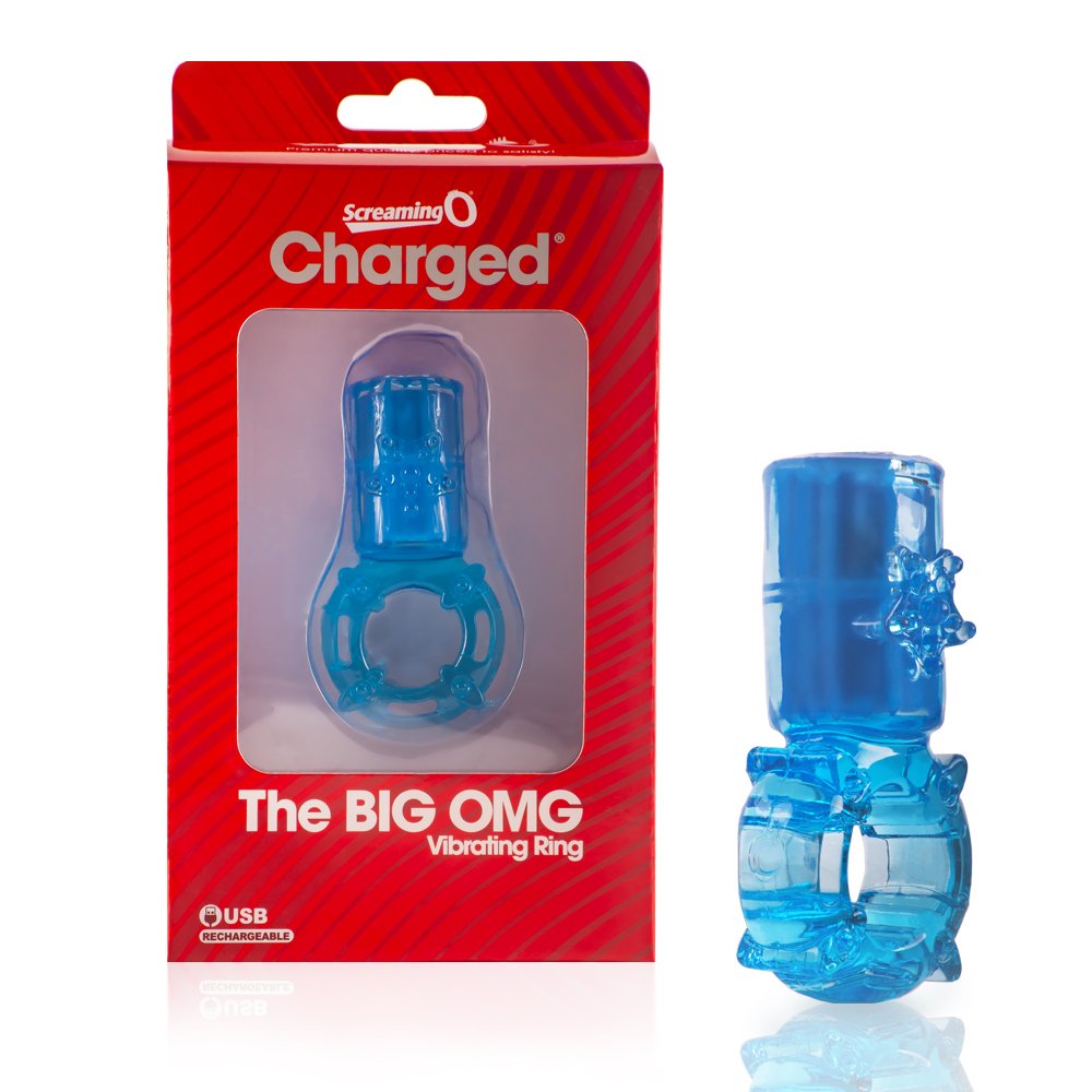 Charged Big OMG Vertical Vibrating Ring - Blue