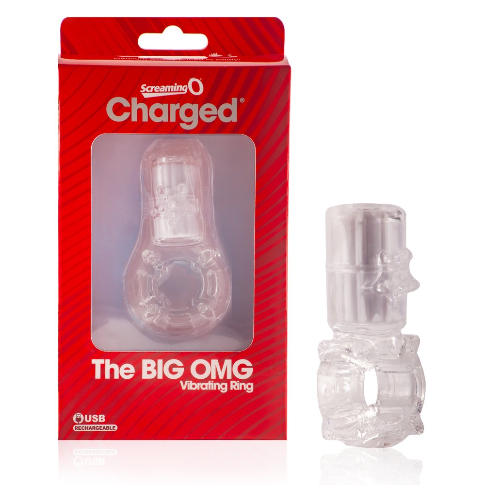 Charged Big OMG Vertical Vibrating Ring - Clear