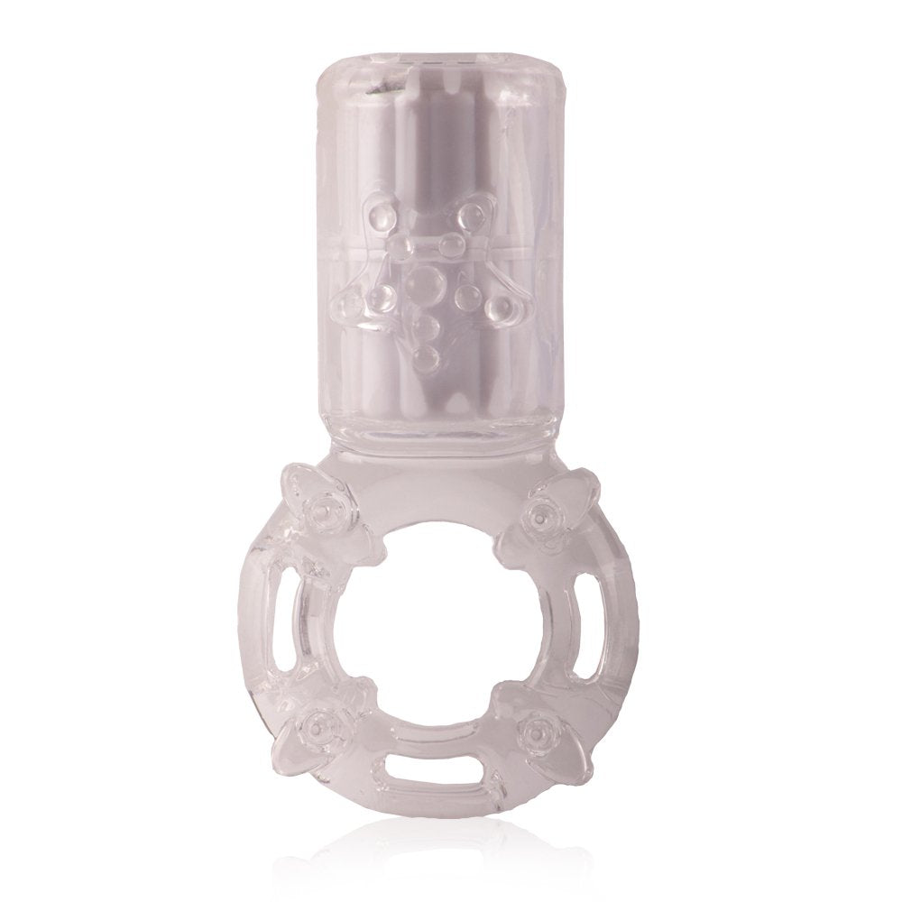 Charged Big OMG Vertical Vibrating Ring - Clear
