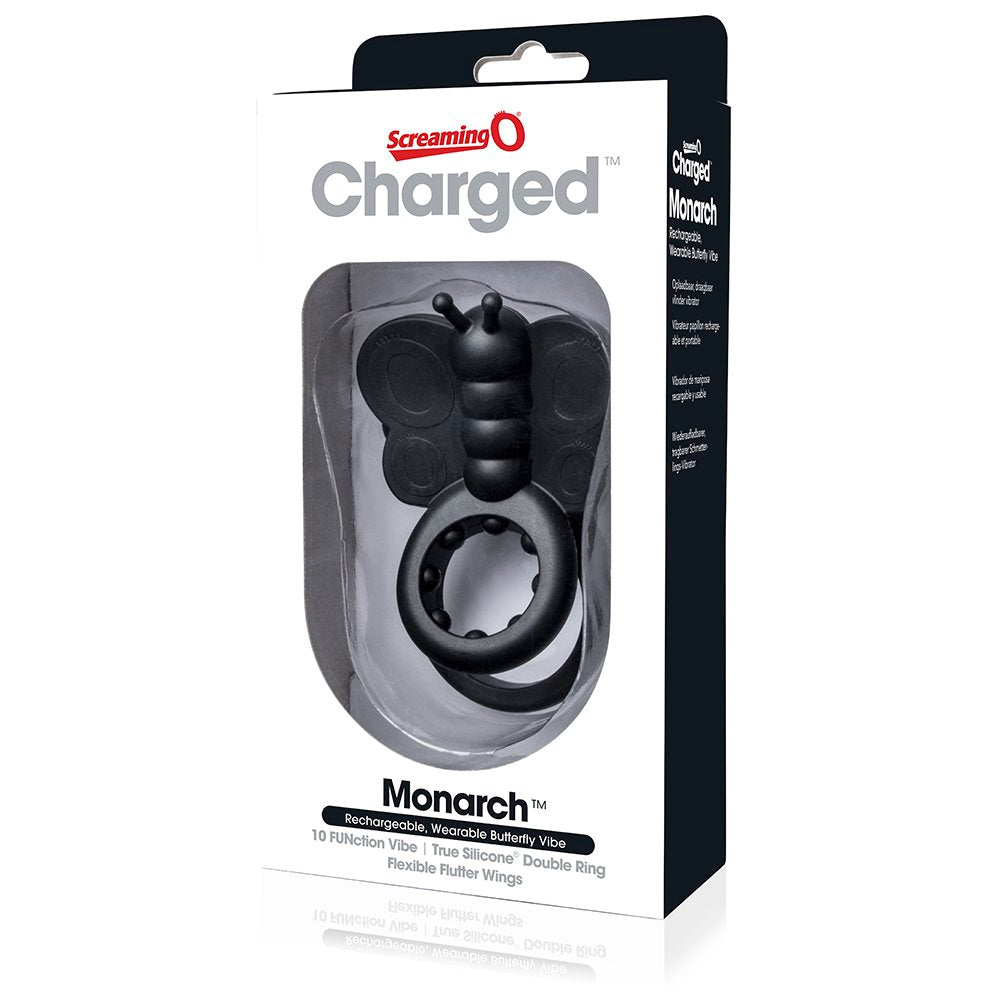 Charged Monarch Voooom Mini Vibe - Black ScreamingO Cock Ring