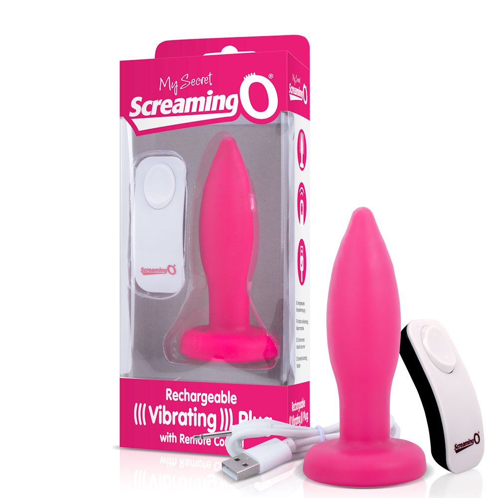 My Secret Charged Plug with remote - Pink ScreamingO Anal