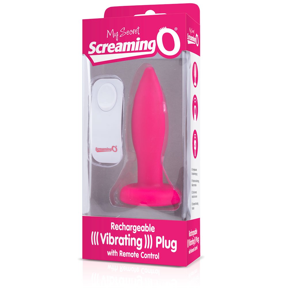 My Secret Charged Plug with remote - Pink ScreamingO Anal