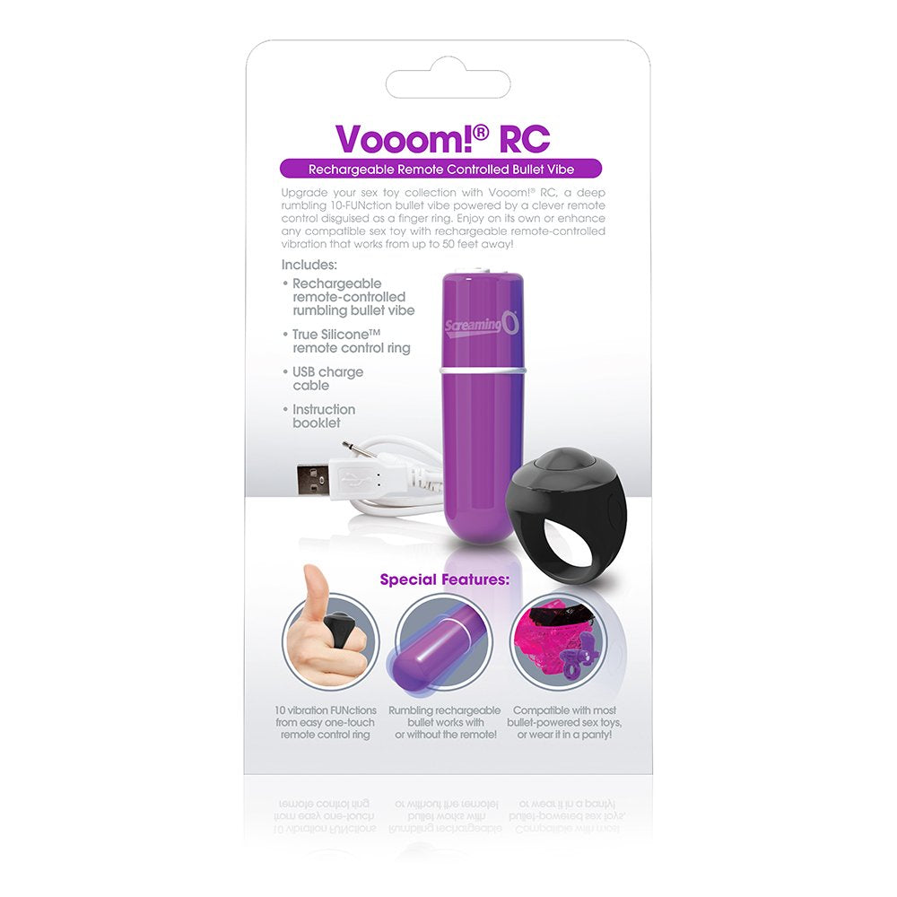Charged Vooom Remote Control Mini Vibe Bullet - Purple