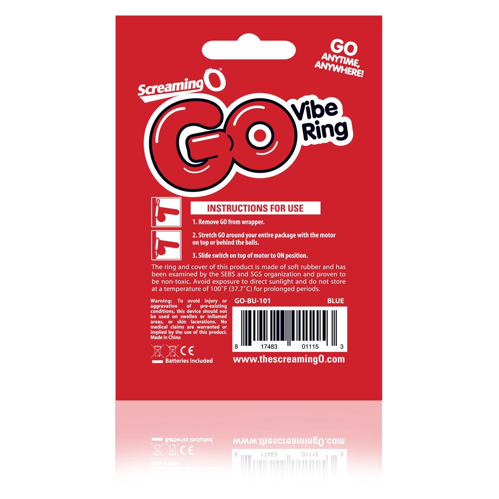 Go Vibe - Blue ScreamingO Cock Ring