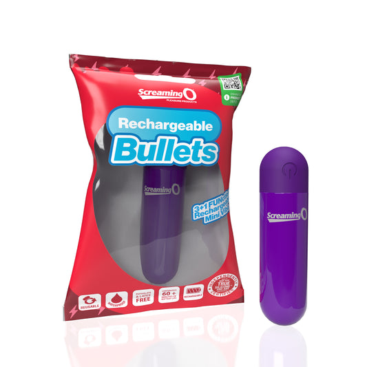 Rechargeable Bullet Purple – Compact Waterproof Vibe by Screaming O