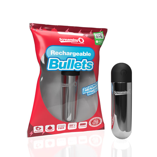 Rechargeable Bullet Silver – Compact Waterproof Vibe by Screaming O