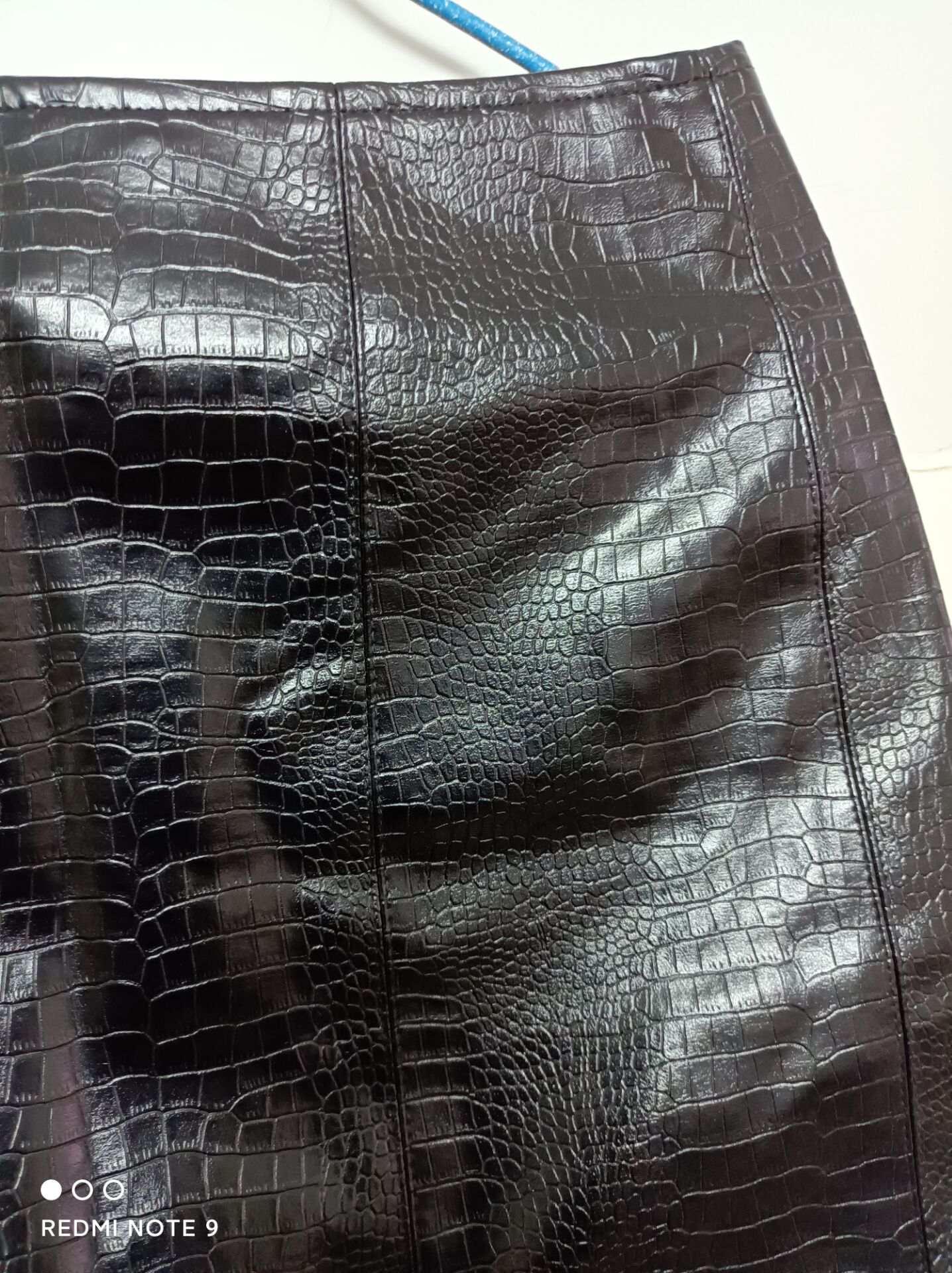 Black PU Snakeskin design Skirt