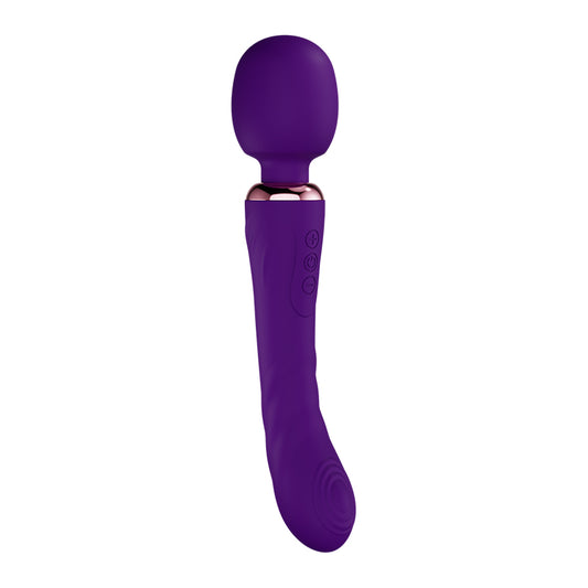 Purple 12 Functions Wand + Dildo Vibrator