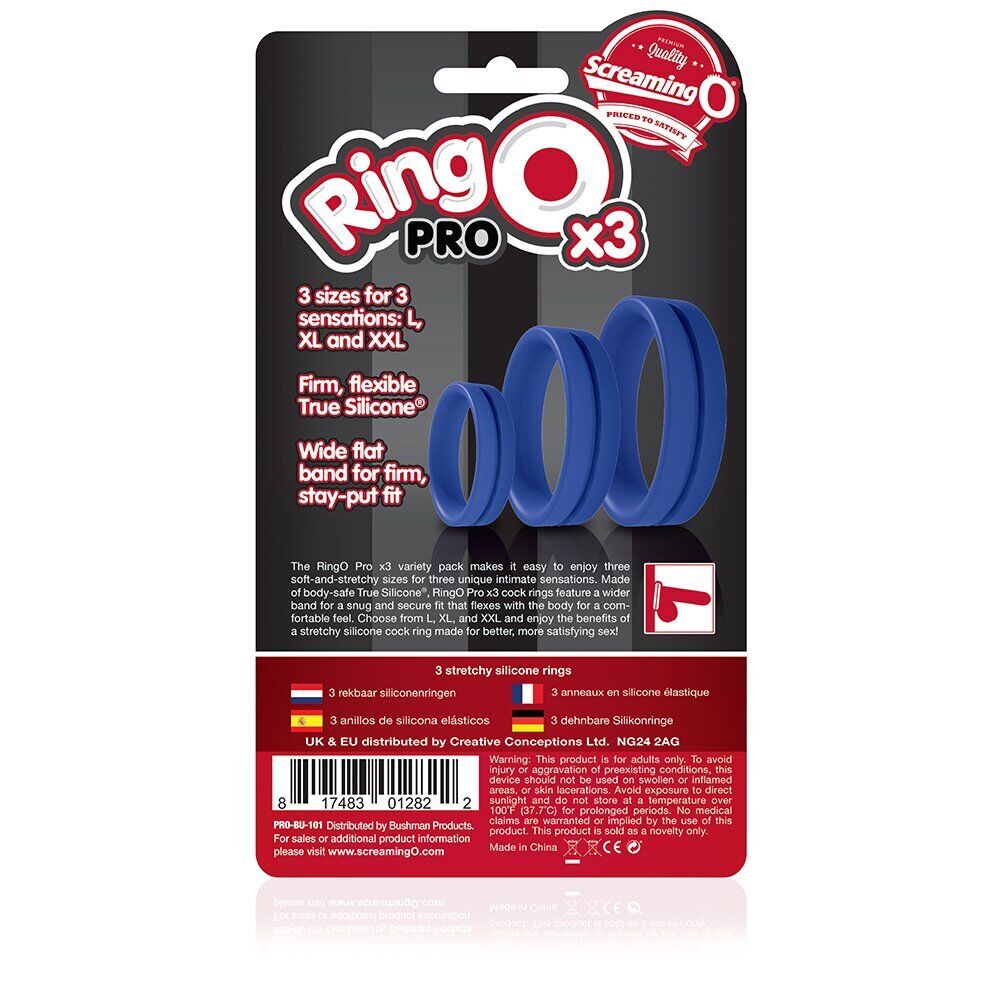 RingO Pro x 3 - Blue adult sex toy vibrator sexual aid