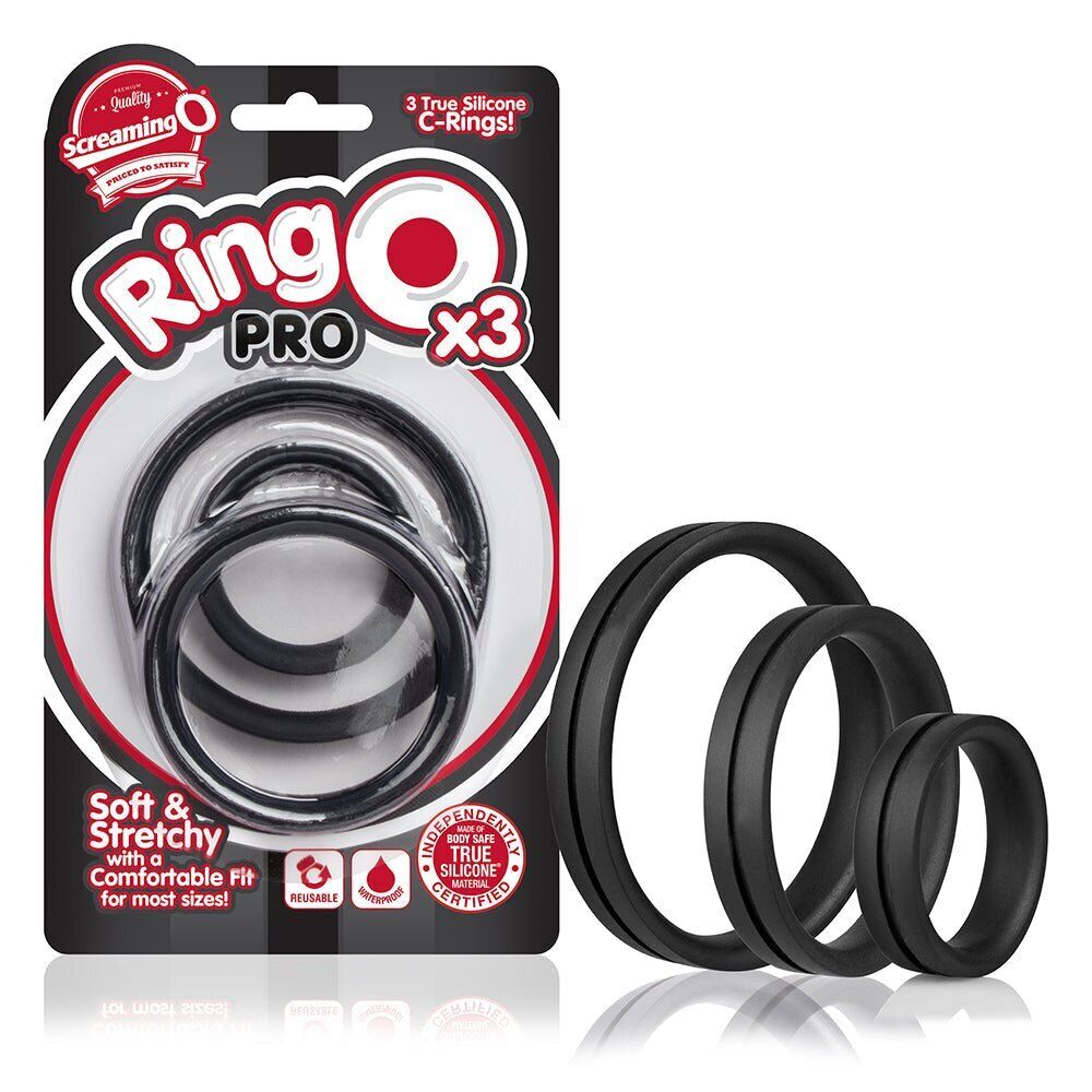 RingO Pro x 3 - Black adult sex toy vibrator sexual aid – Bedcandy Australia