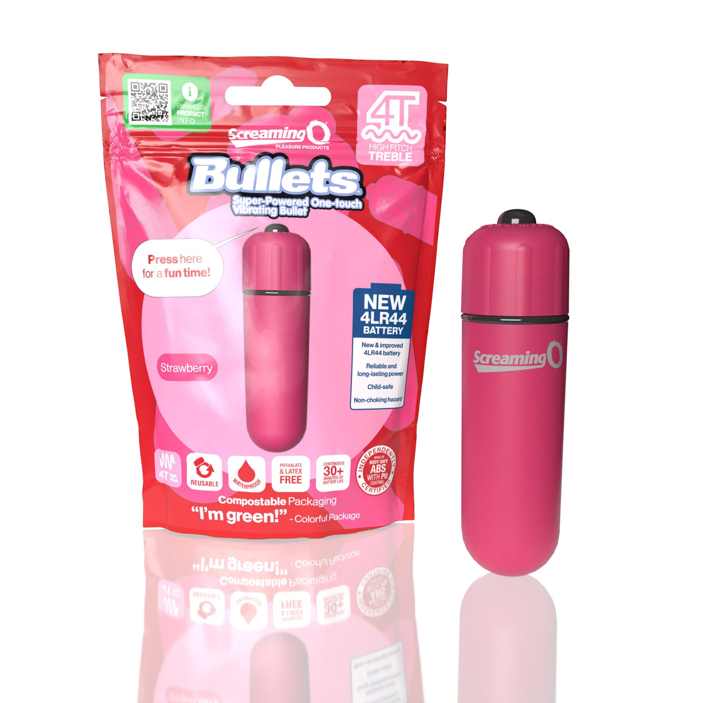 Screaming O 4T Bullet - Strawberry ScreamingO Vibrator