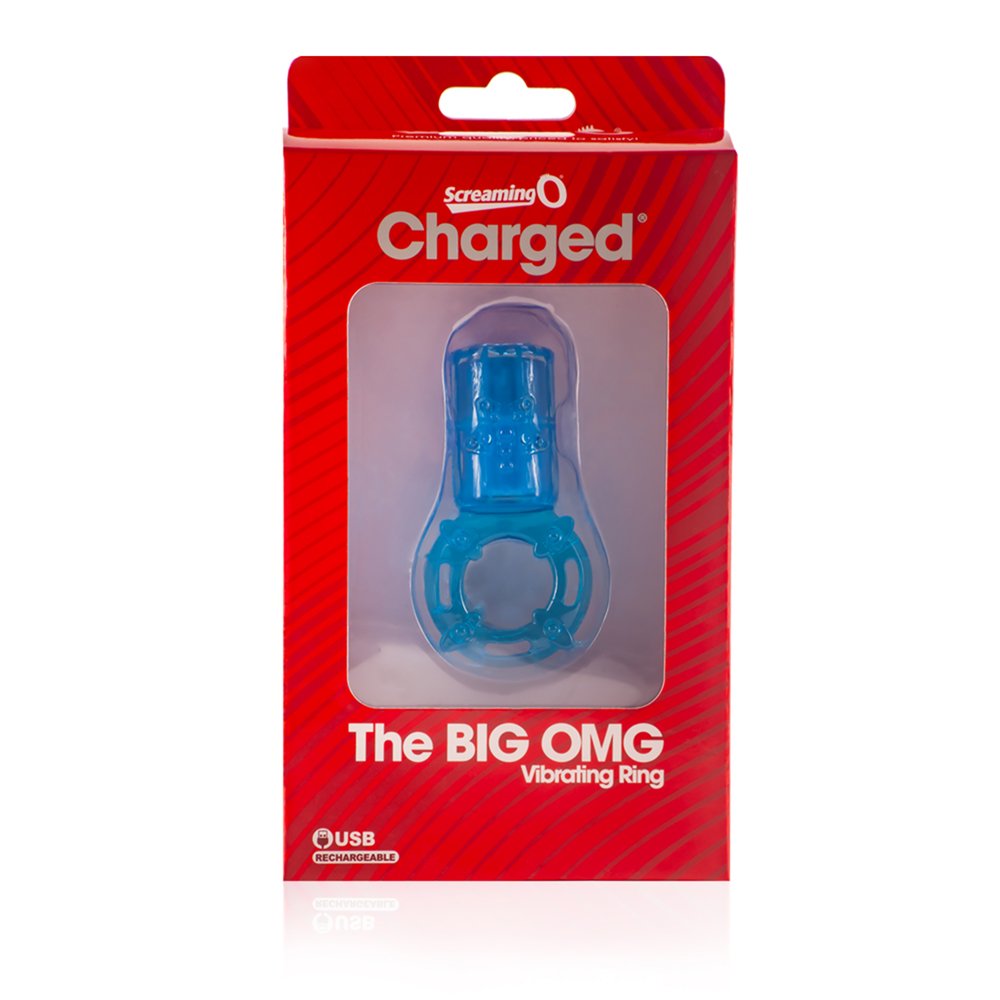 Charged Big OMG Vertical Vibrating Ring - Blue