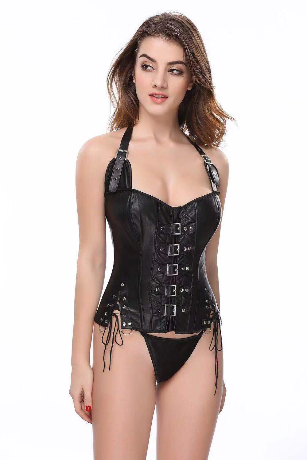 Synthetic Leather Corset Bustier 901