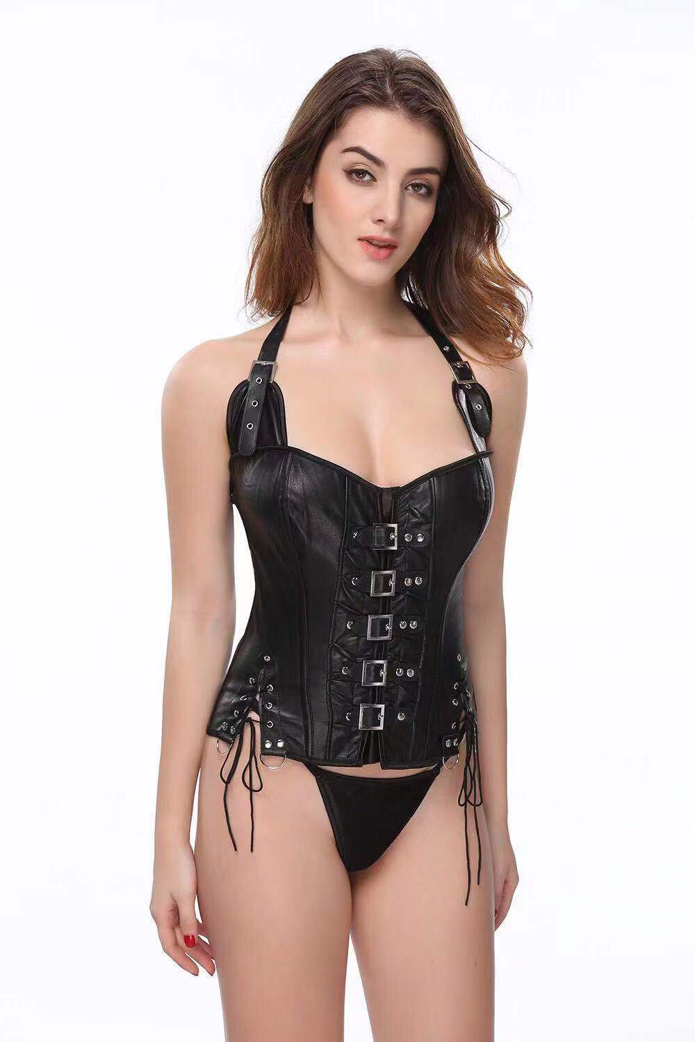 Synthetic Leather Corset Bustier 901