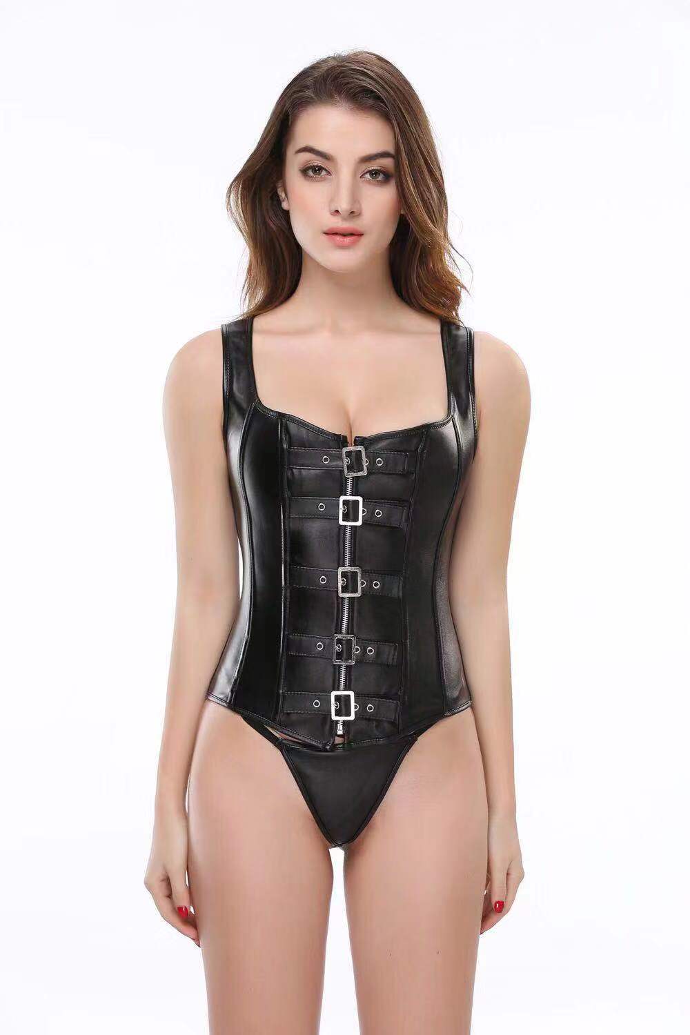 Synthetic Leather Corset Bustier 905