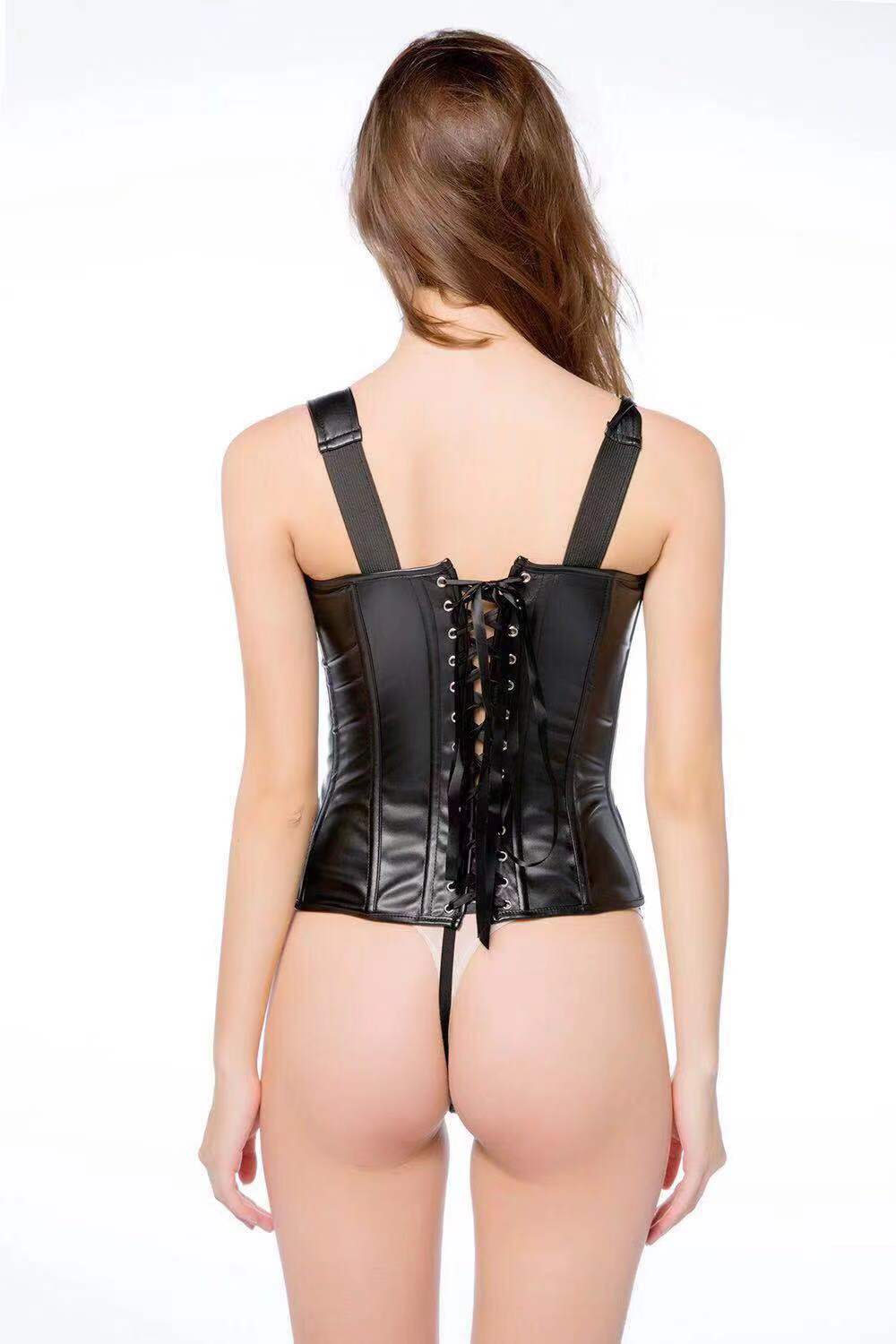 Synthetic Leather Corset Bustier 918