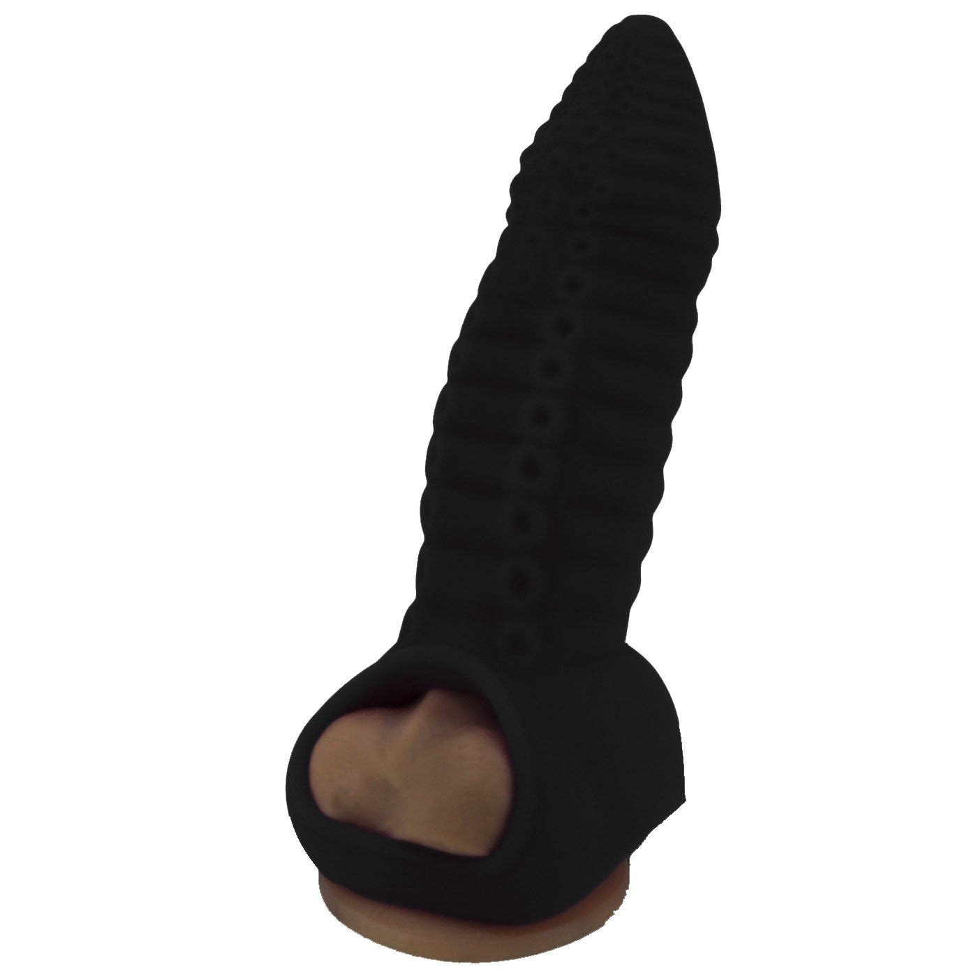 19cm Tentacle Fantasy Penis Sleeve with Hole Black SLV-1160-BL-HOLE